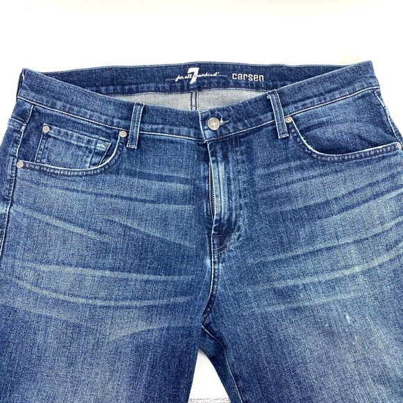 7 For All Mankind Other - 7 For All Mankind Carsen Men Jeans Medium Wash 38x35 Easy Fit Straight Stretch